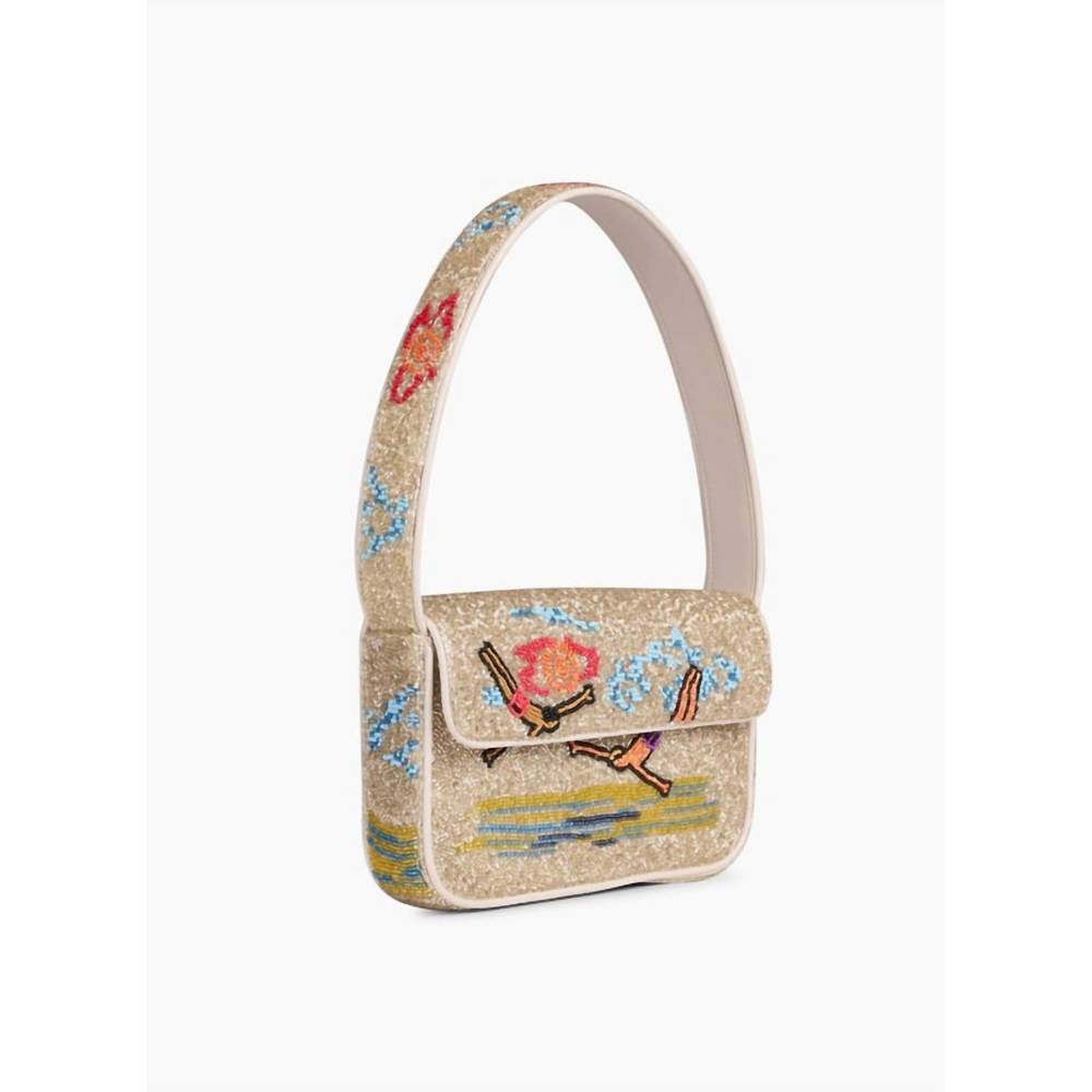 STAUD Embroidered Cream Shoulder Bag - Picture 3 of 4